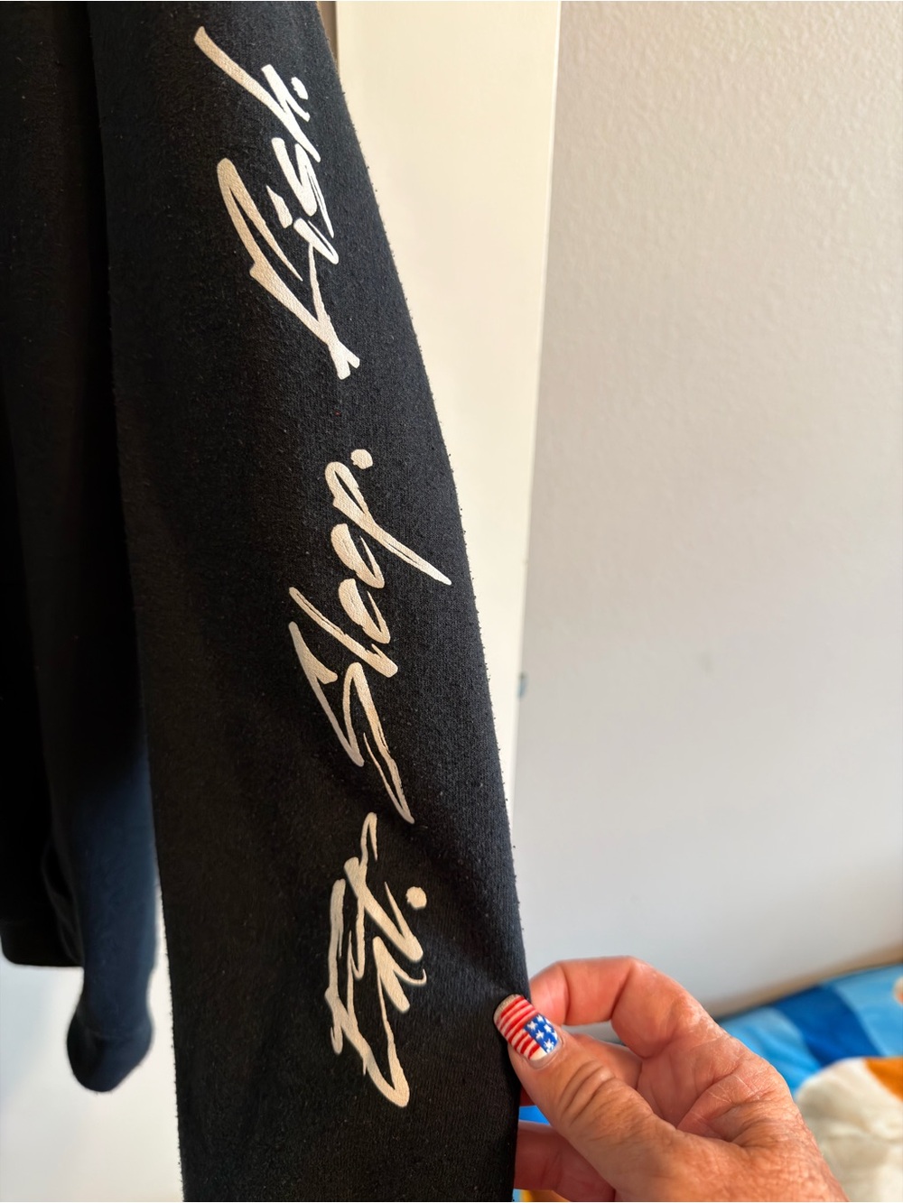 Gildan Black Hoodie with Red & White Logo - Picture 4 of 7